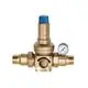 Brass valve with a pressure gauge, designed for water supply systems. The product is manufactured by BWT and features a blue adjusting knob on top.